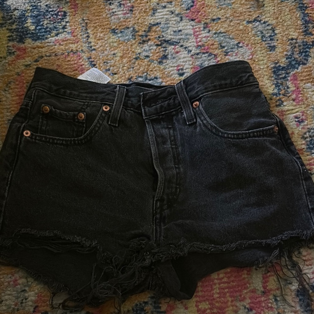 Black Denim Cutoff Shorts